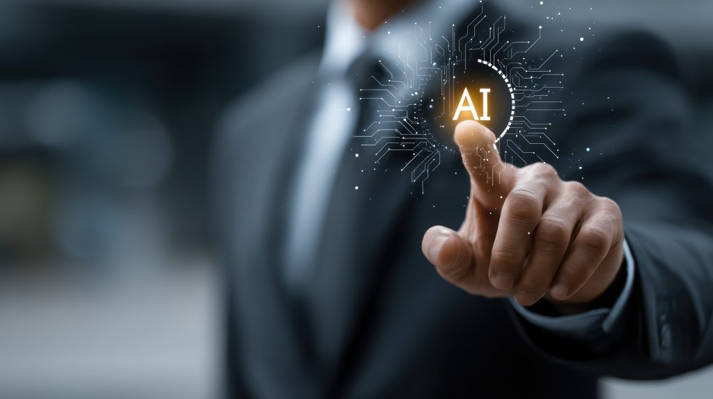 Business leaders using AI tools to enhance digital marketing strategies and customer relationship management